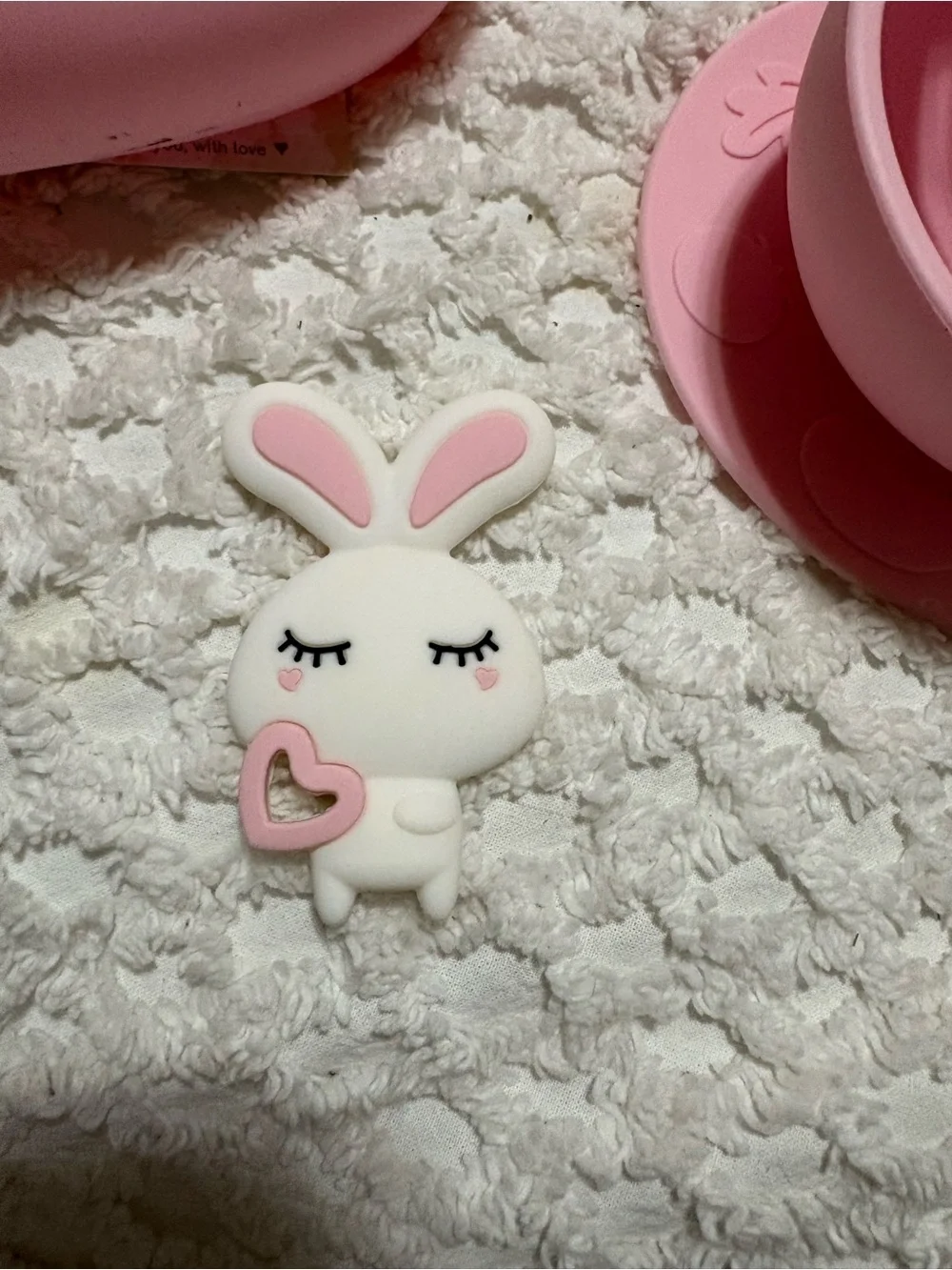 Pink Silicone Baby Feeding Set with Teether